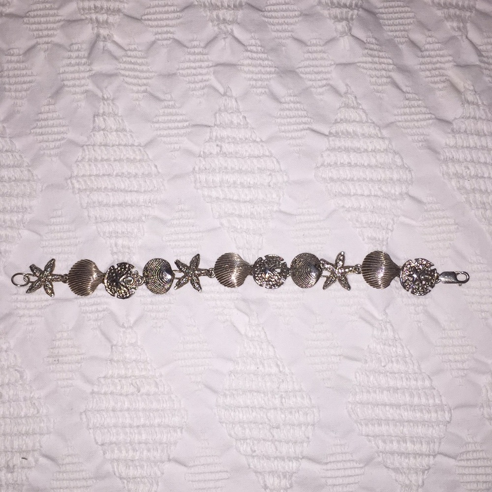 Nautical themed sterling silver bracelet